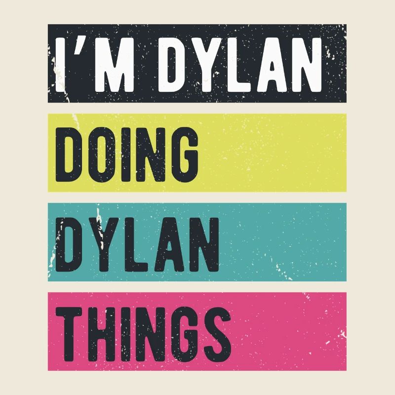 Je suis Dylan qui fait des choses de Dylan Couleurs rétro