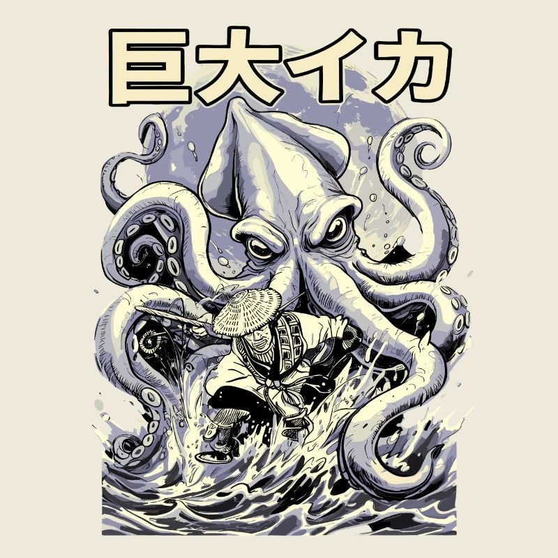 Fischer vs Kraken Japanese Retro Style