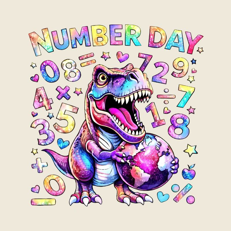 Jour des Numéros Dino Arc-en-ciel