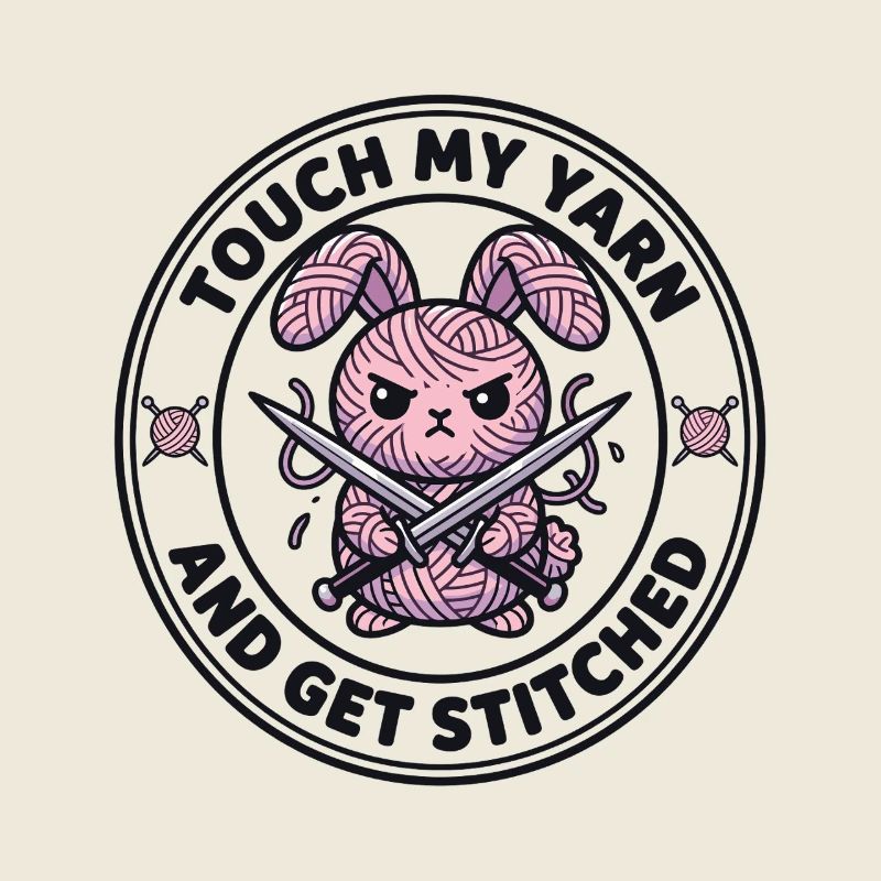 Touch My Yarn - Cheeky Knitting Bunny
