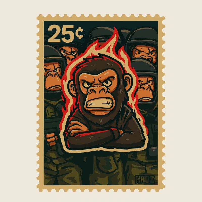 Feuer und Affe Protest