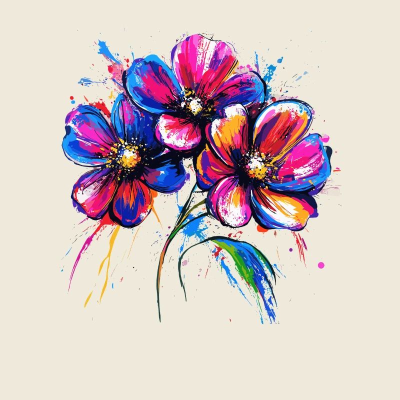 Explosion colorée de motifs floraux
