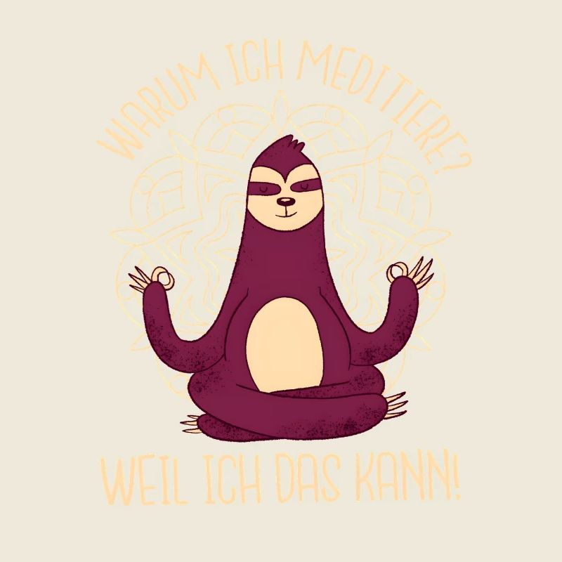Meditating Sloth Yoga Saying Meditation