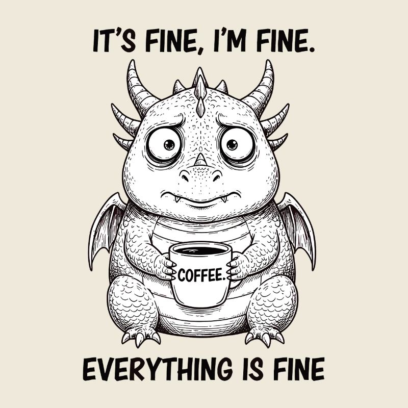 Its Fine In Fine Coffee Dragon Humor