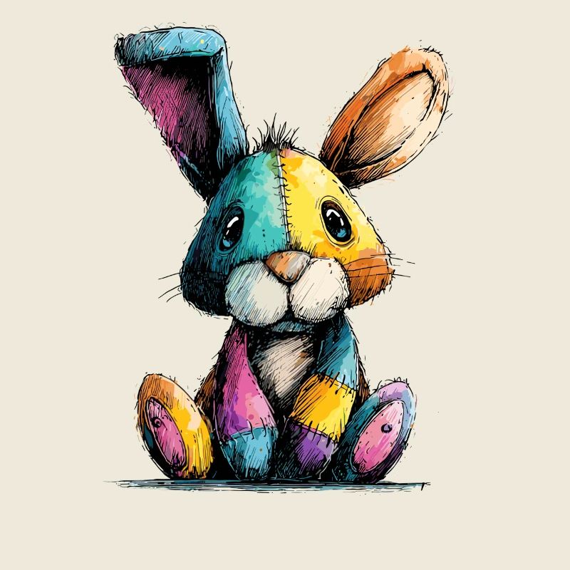 Patchwork Bunny Coloré