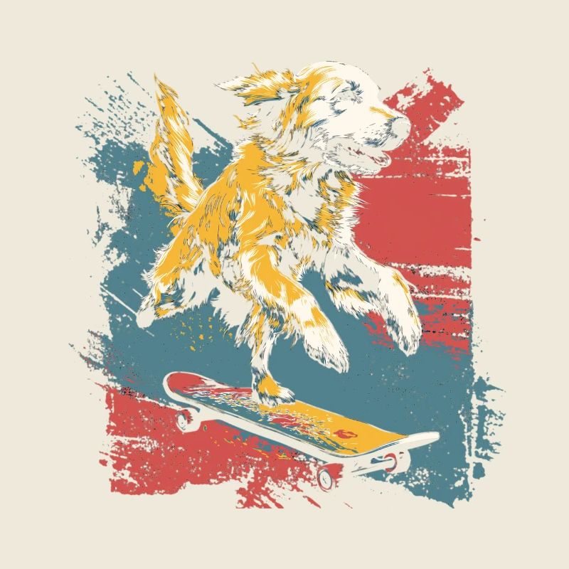 Hund Skateboard Splash