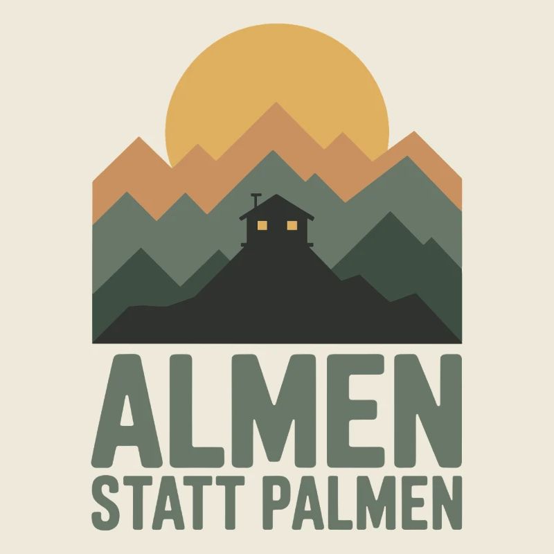Alpine pastures instead of palm trees Lustiger Alpen Spruch Wanderer