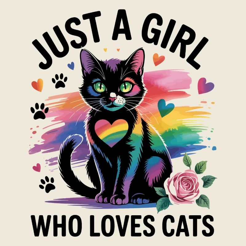 Nur ein Mädchen, das Katzen liebt