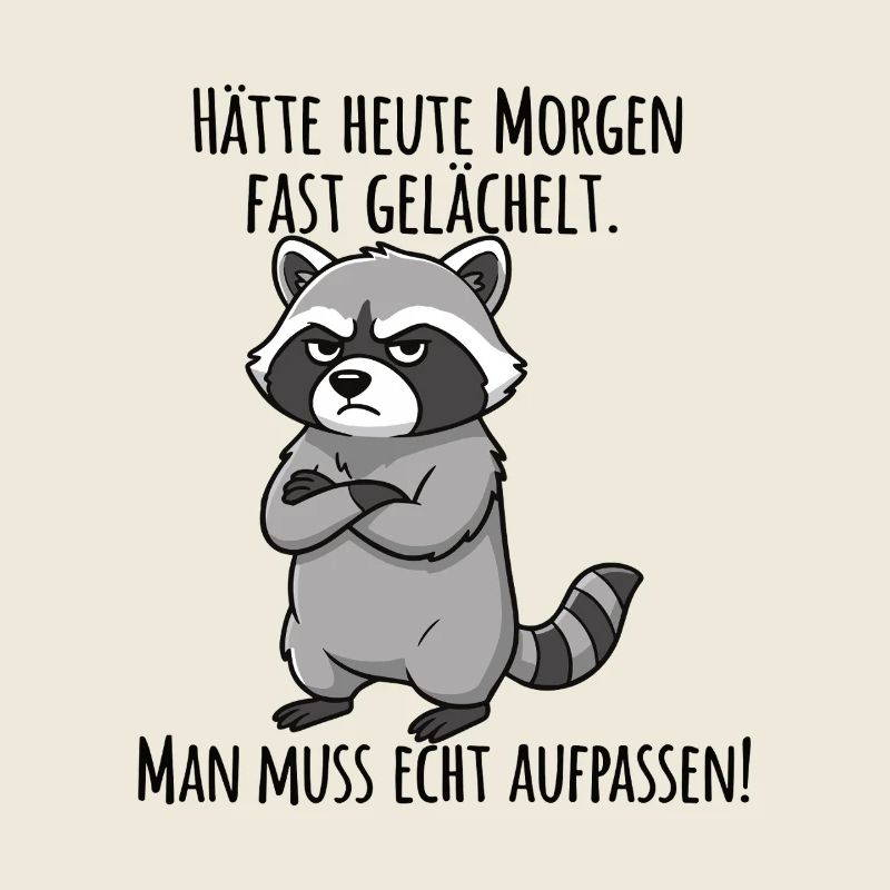 Almost Smiled – Grumpy Raccoon Morning Grouch