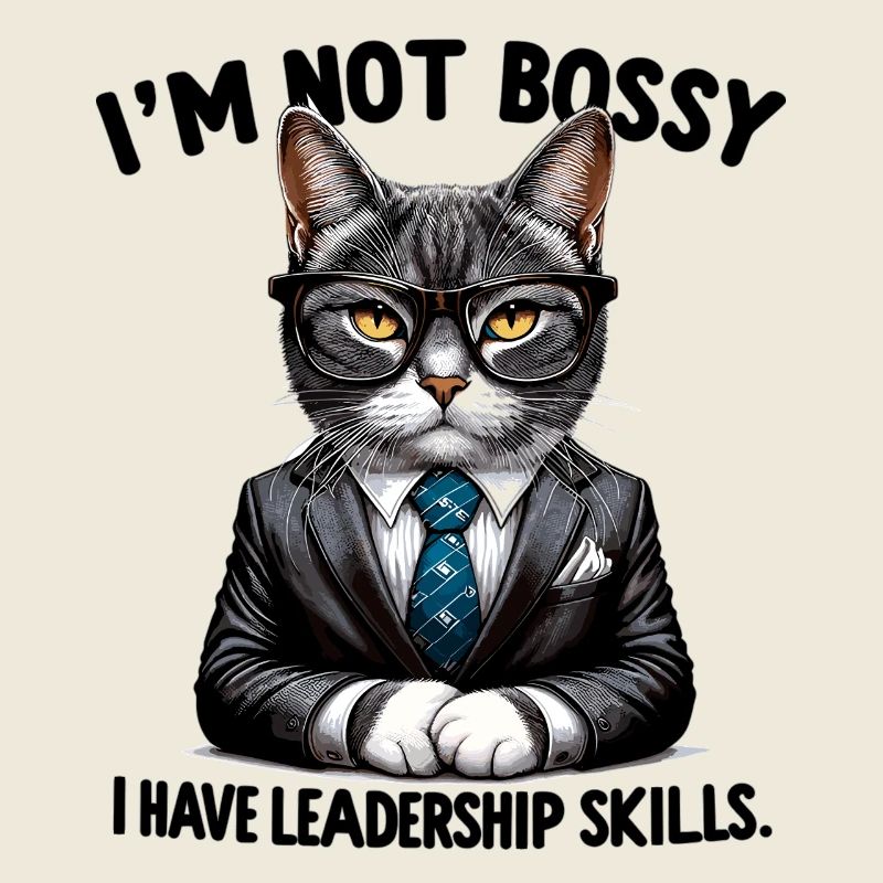 Patron chat avec des compétences en leadership
