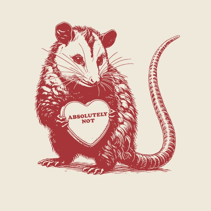 Absolutely Not Opossum Funny Valentine Heart
