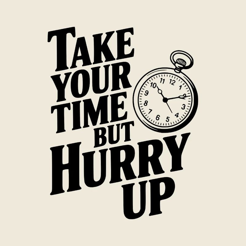 Lass dir Zeit, aber beeil dich