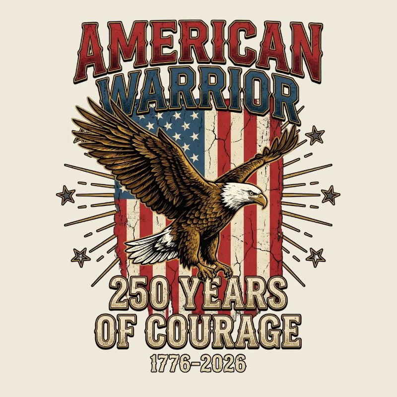  250 Years America Anniversary Warrior Courage