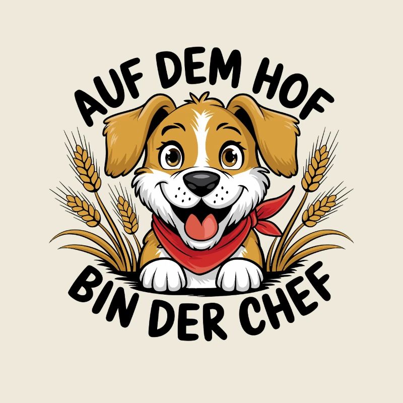  Auf Dem Hof Bin Der Chef Lustiger Bauernhof Hund
