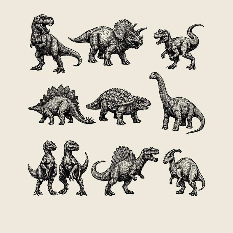 Dino Silhouetten Muster