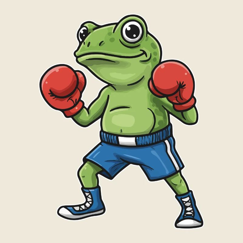 Boxing Frog Cartoon