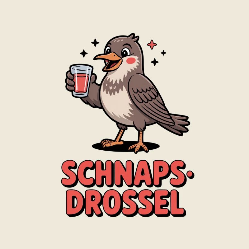Lustige Schnapsdrossel Trinkvogel Party
