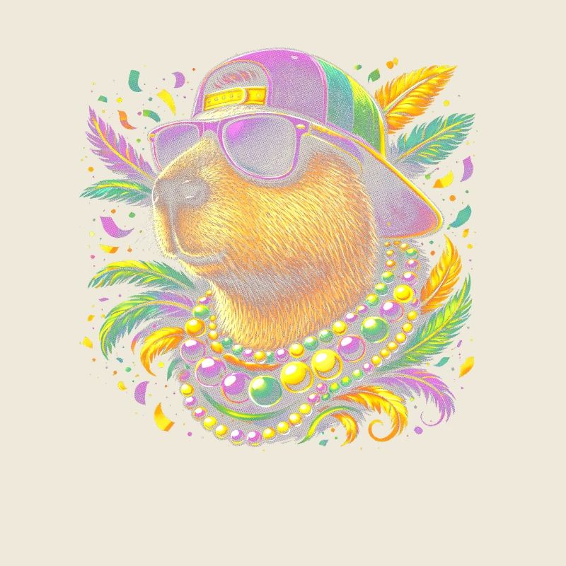 Beaver dans un style festif de couleur