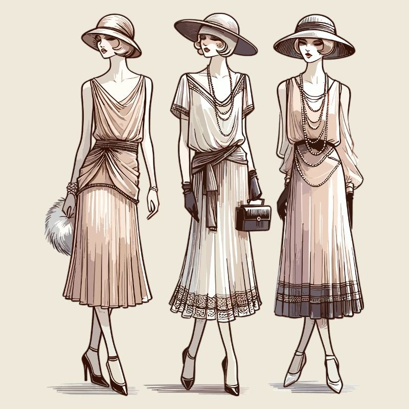 Flapper beige des années 1920