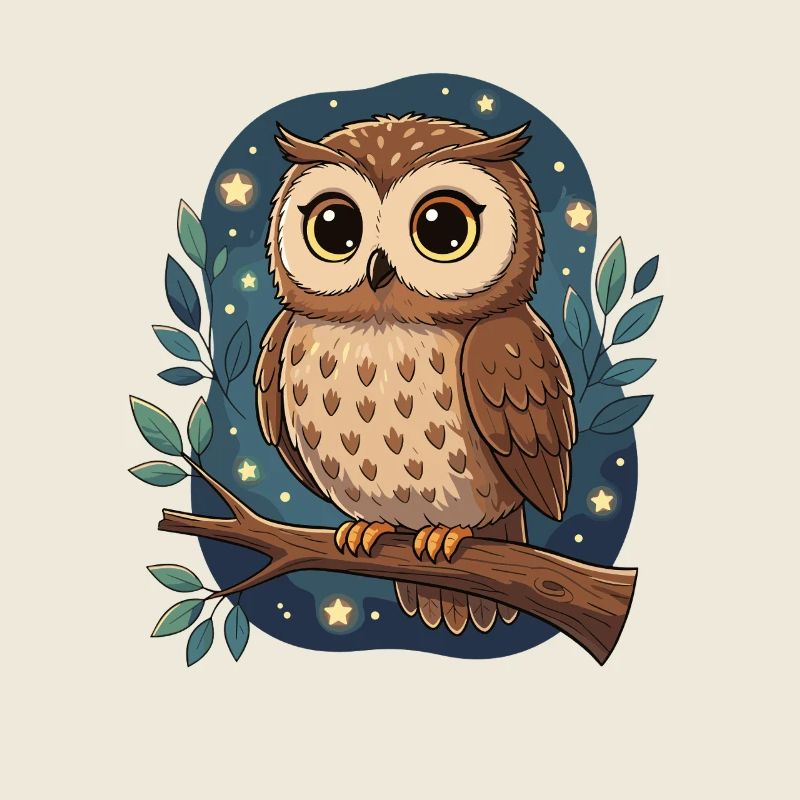 Hibou nocturne sur la branche