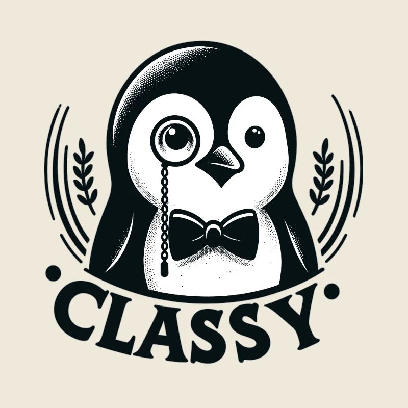 Elegant penguin with monocle