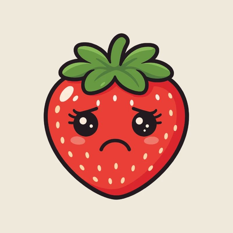 Kawaii Erdbeere Traurig Motiv