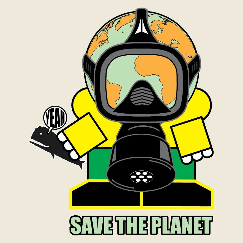 Globe Gas Mask Save the Planet