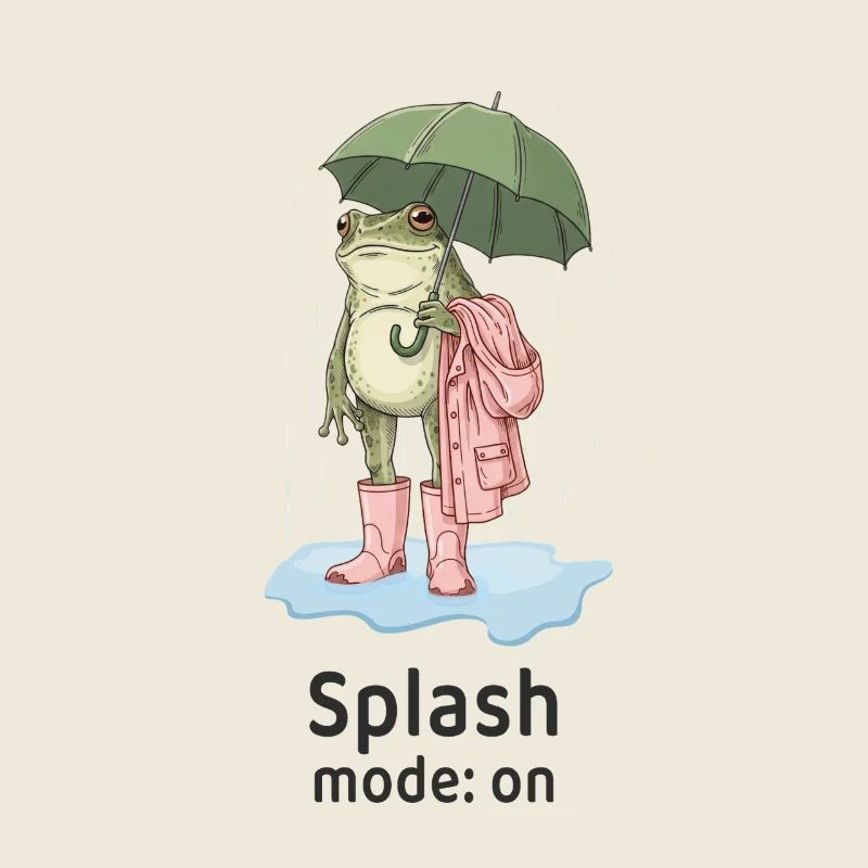 Mode éclaboussure activé – Grenouille de pluie drôle