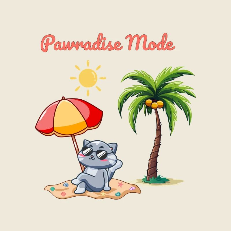 Pawradise Mode – Summer Cat Beach Vibes