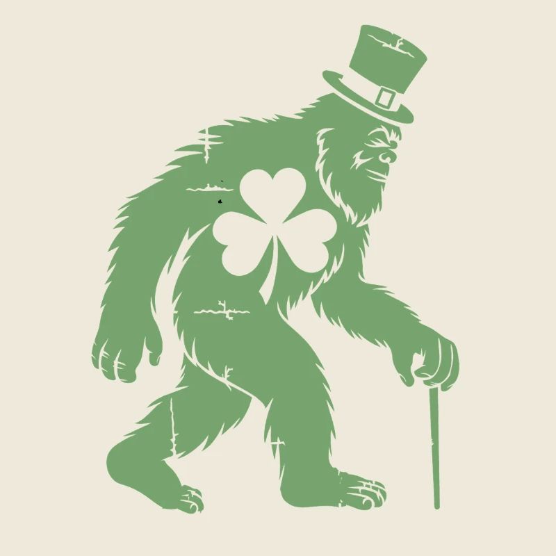 Sasquatch mit Kleeblatt