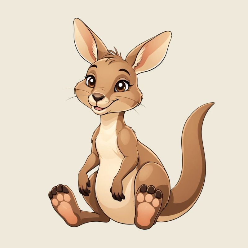 Cuddly Kangaroo Cartoon