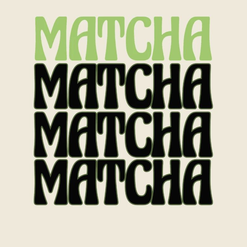 Design rétro de l’amateur de thé Matcha