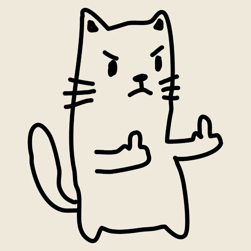 Katze Mittelfinger
