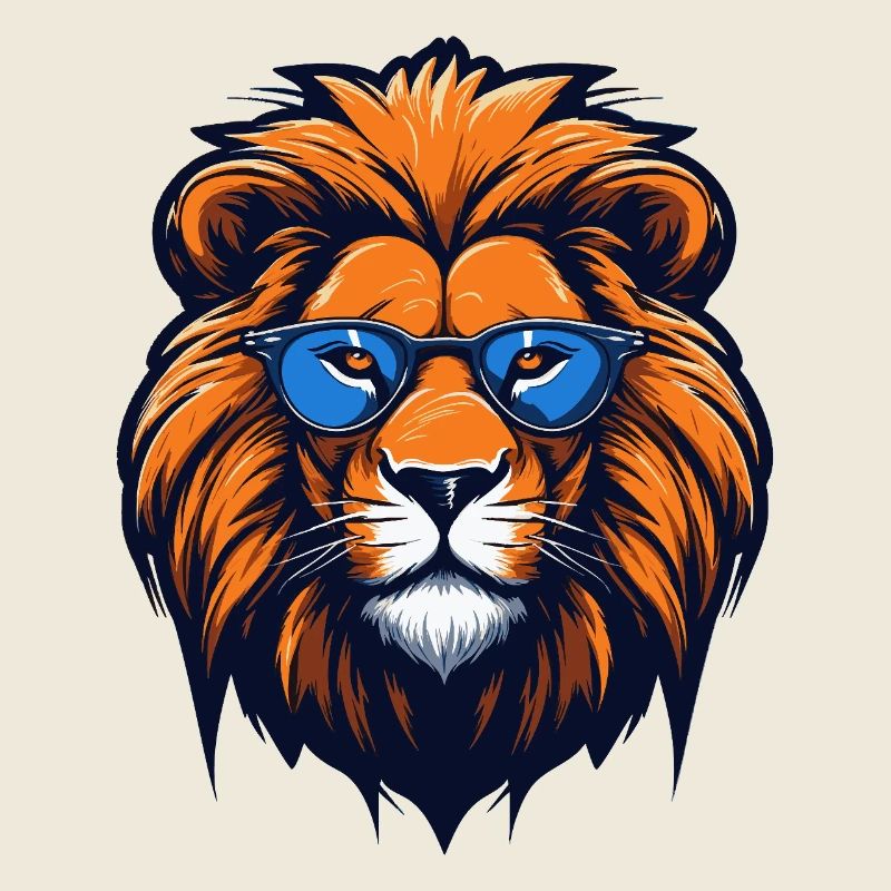 Löwe mit blauer Brille - Pop Art