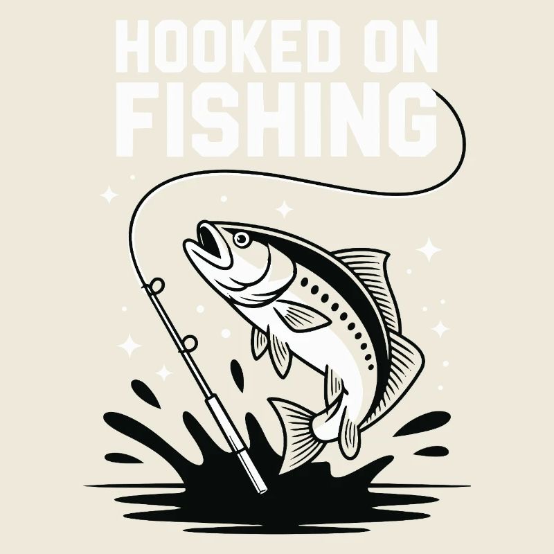 Hooked On Fishing - Angler Spruch