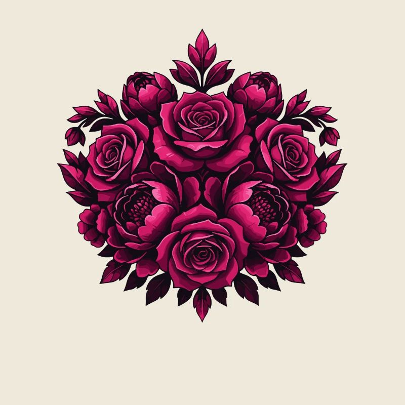 Mandala de fleurs roses