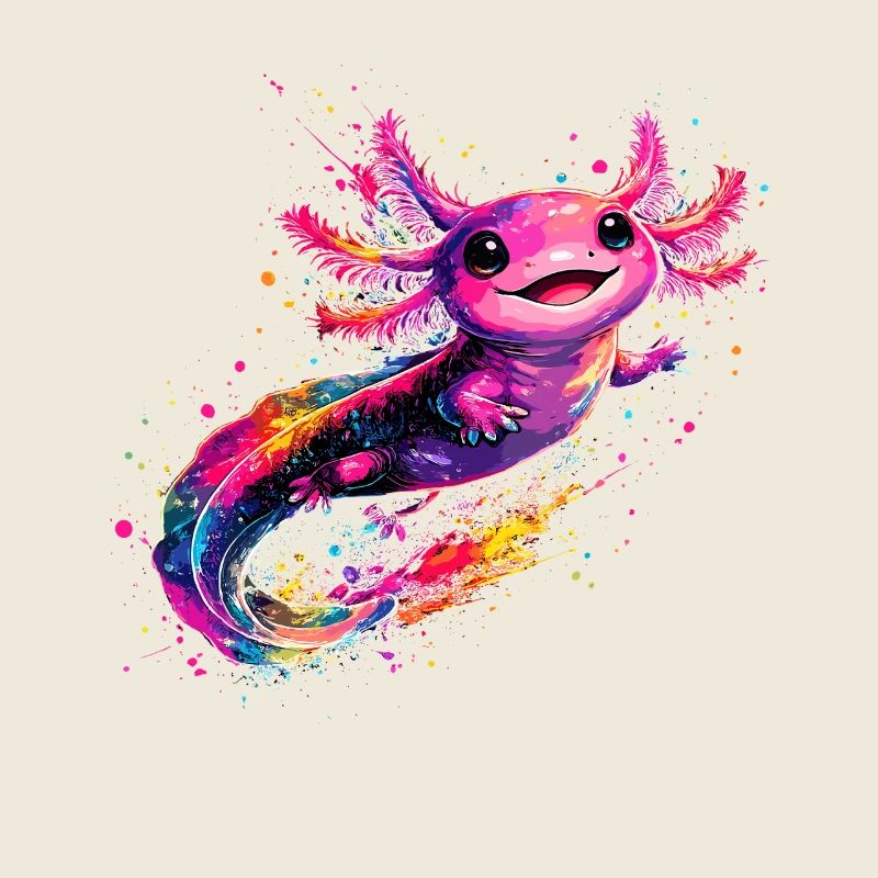 Éclaboussure colorée d’axolotls – Pour les fans d’axolotls