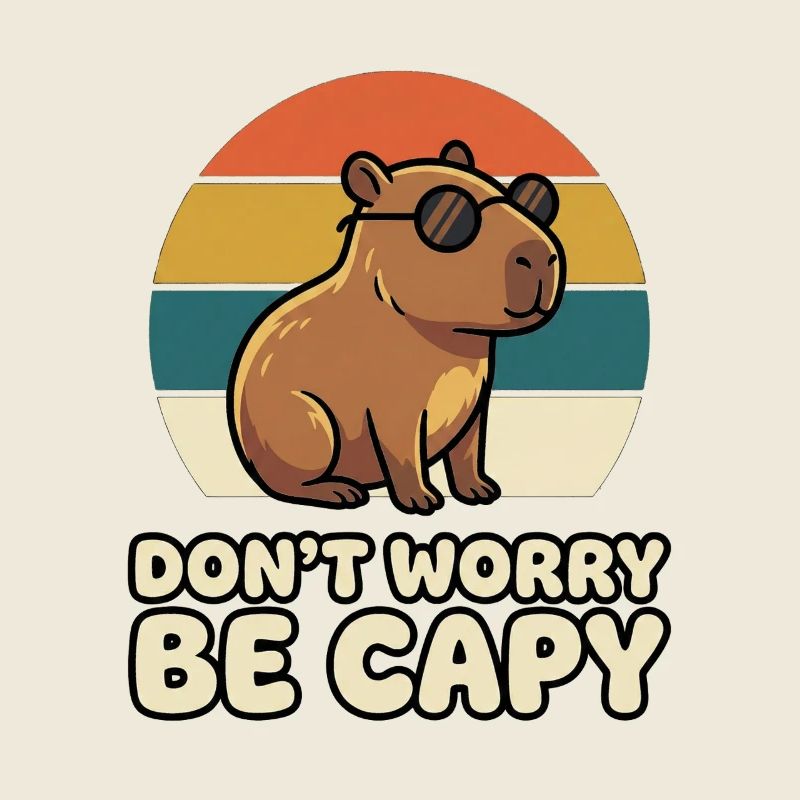 Keine Sorge Sei capy Funny Capybara Retro