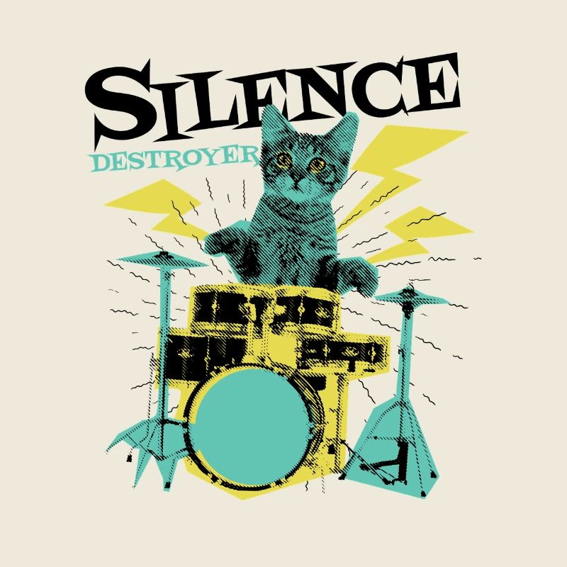 Katze Drummer
