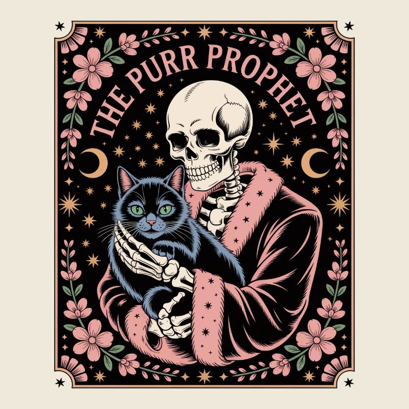 Le Prophète Ronronnant Squelette Chat Occulte