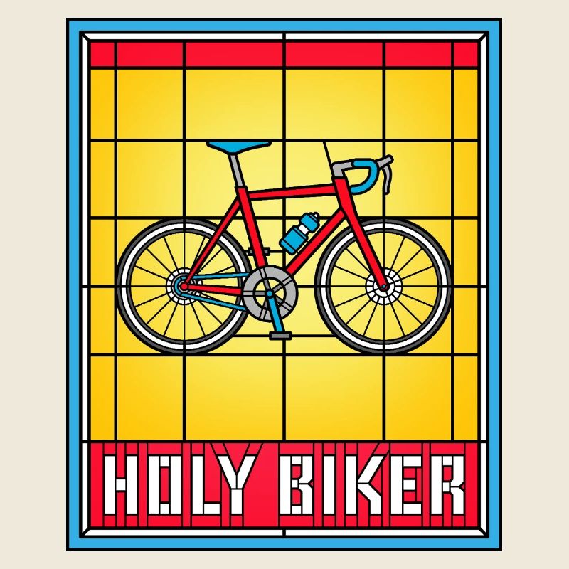 Heiliger Biker Buntglas-Fahrrad