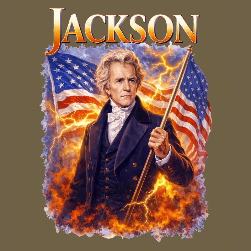 Le héros de la liberté de Jackson avec drapeau