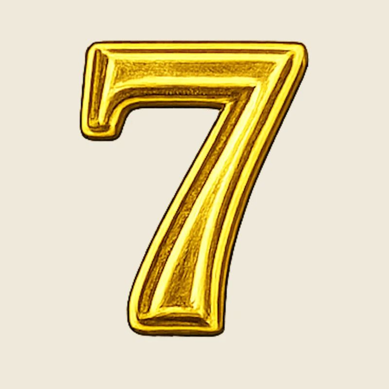 Goldene Sieben Glanzdesign