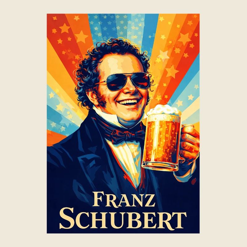 Affiche rétro de la bière de Franz Schubert