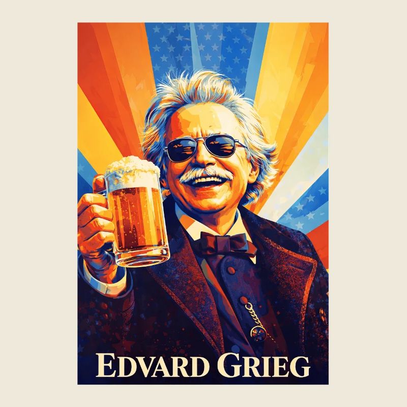 Retro Komponist mit Bierglas