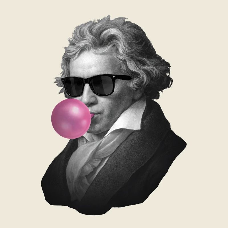 Genie mit Bubblegum und Sonnenbrille