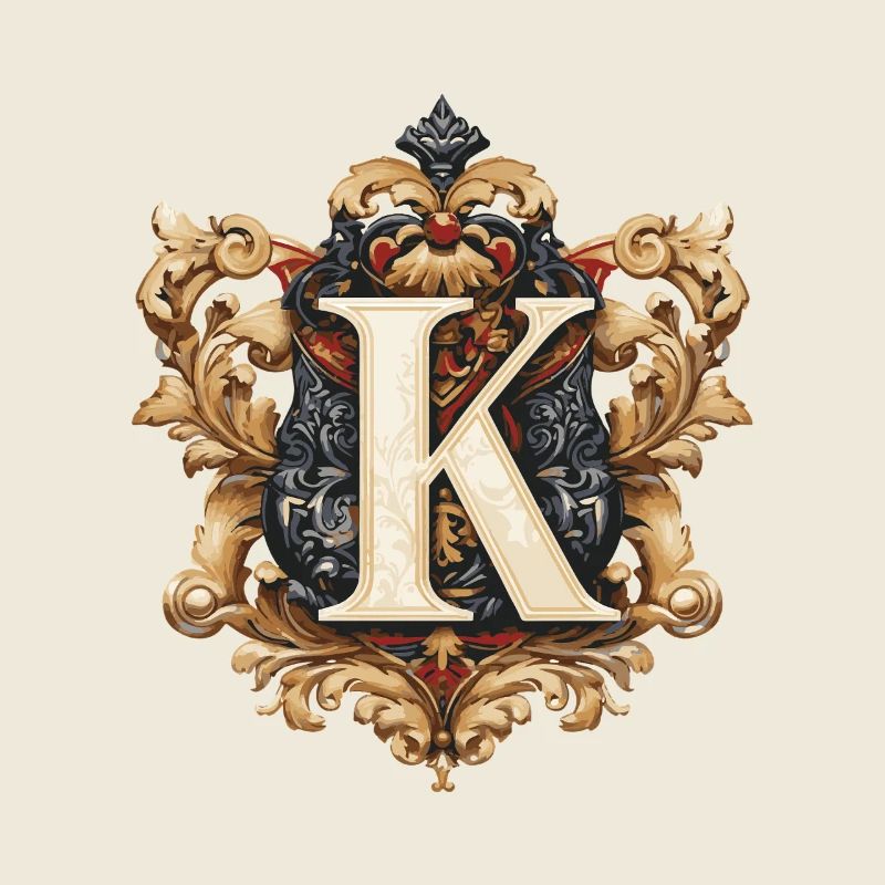 K Buchstabe Name Krone