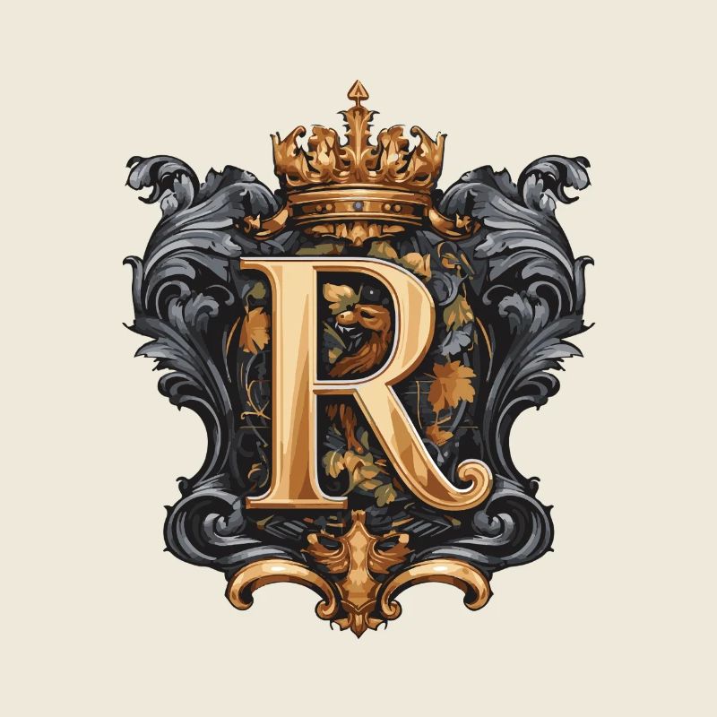 R Letter Name Crown