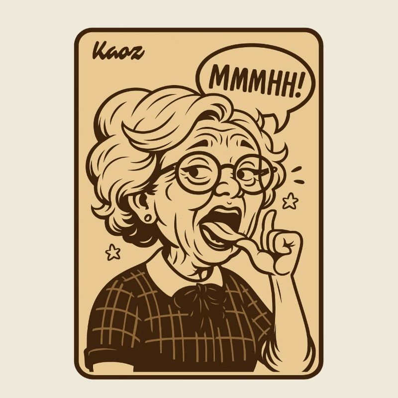 Vintage Granny Mmmhh Expression