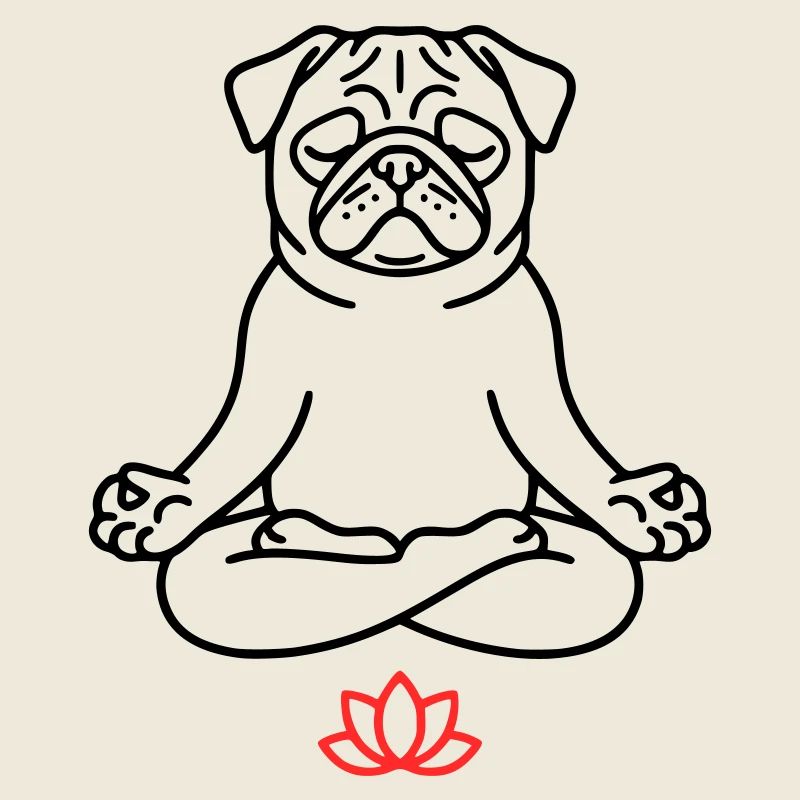 Mops Hund Zen Ausmalbild